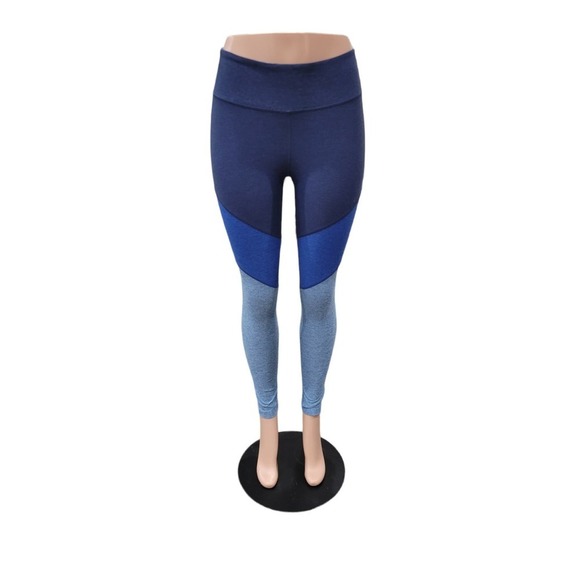 NEW Outdoor Voices Spring 7/8 Color Block Athletic Leggings Size Small Navy Blue - Picture 1 of 15